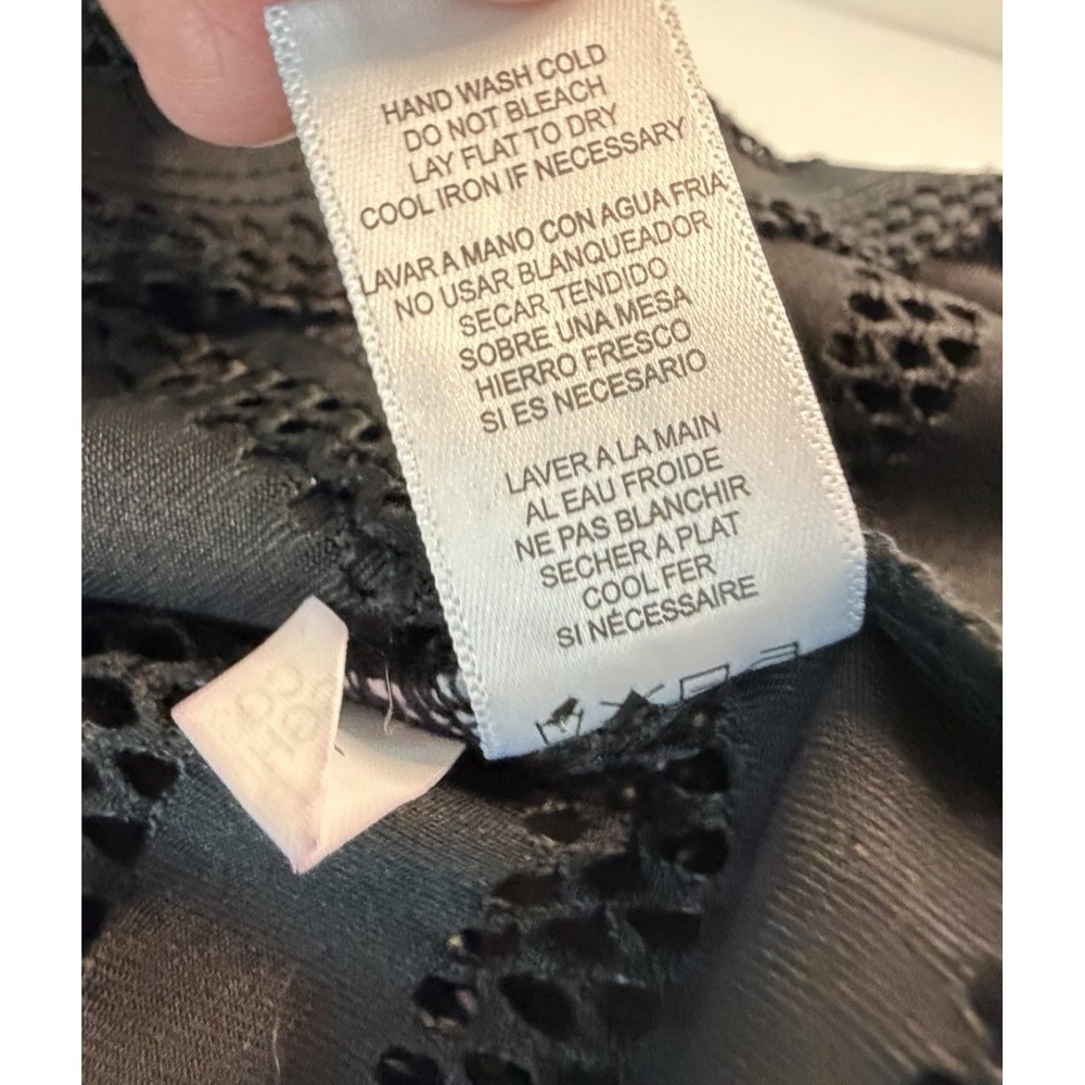 Calvin Klein Tunic Swim Cover Up Womens L Black Open Knit V-Neck Beach Pool Vaca - Picture 11 of 11